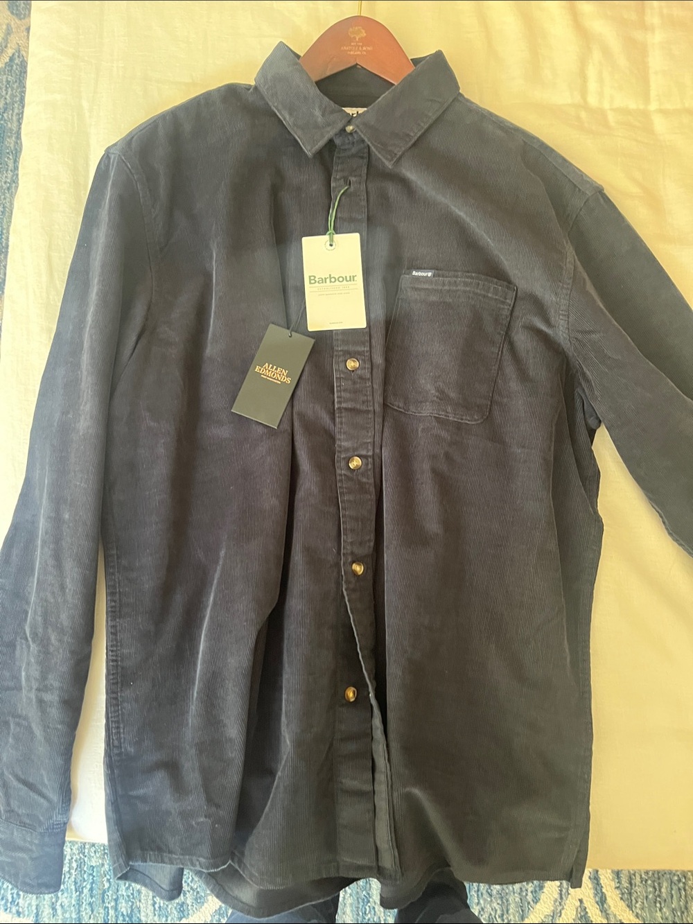 Barbour Dark Navy Corduroy Shirt Jacket